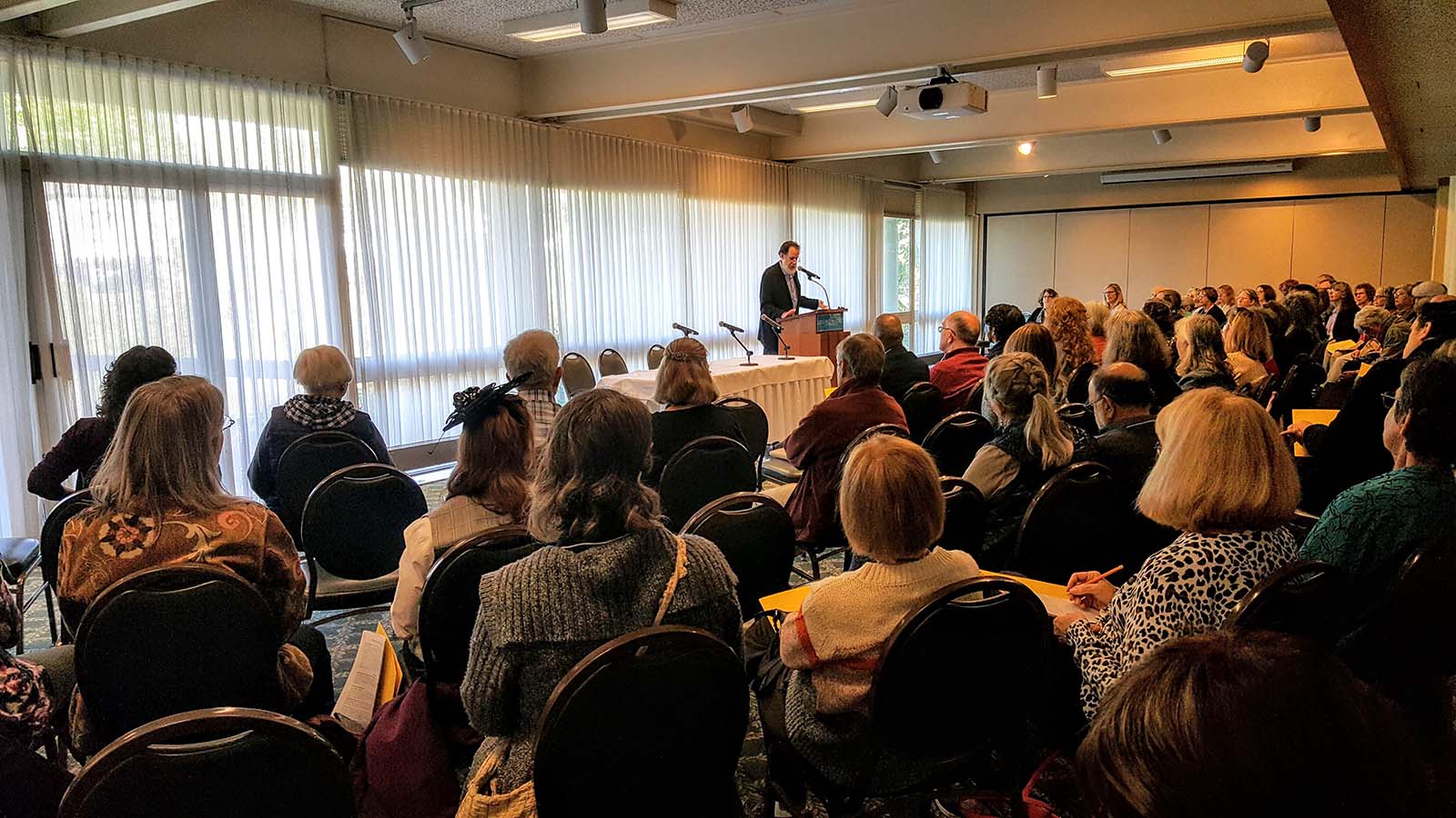 Martin Espada speaks at the WriteAngles Conference in 2019