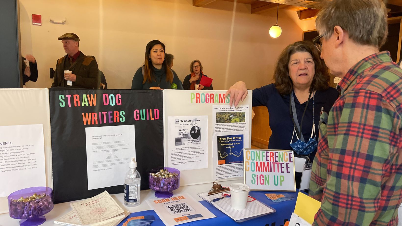The StrawDog Writers Guild information table